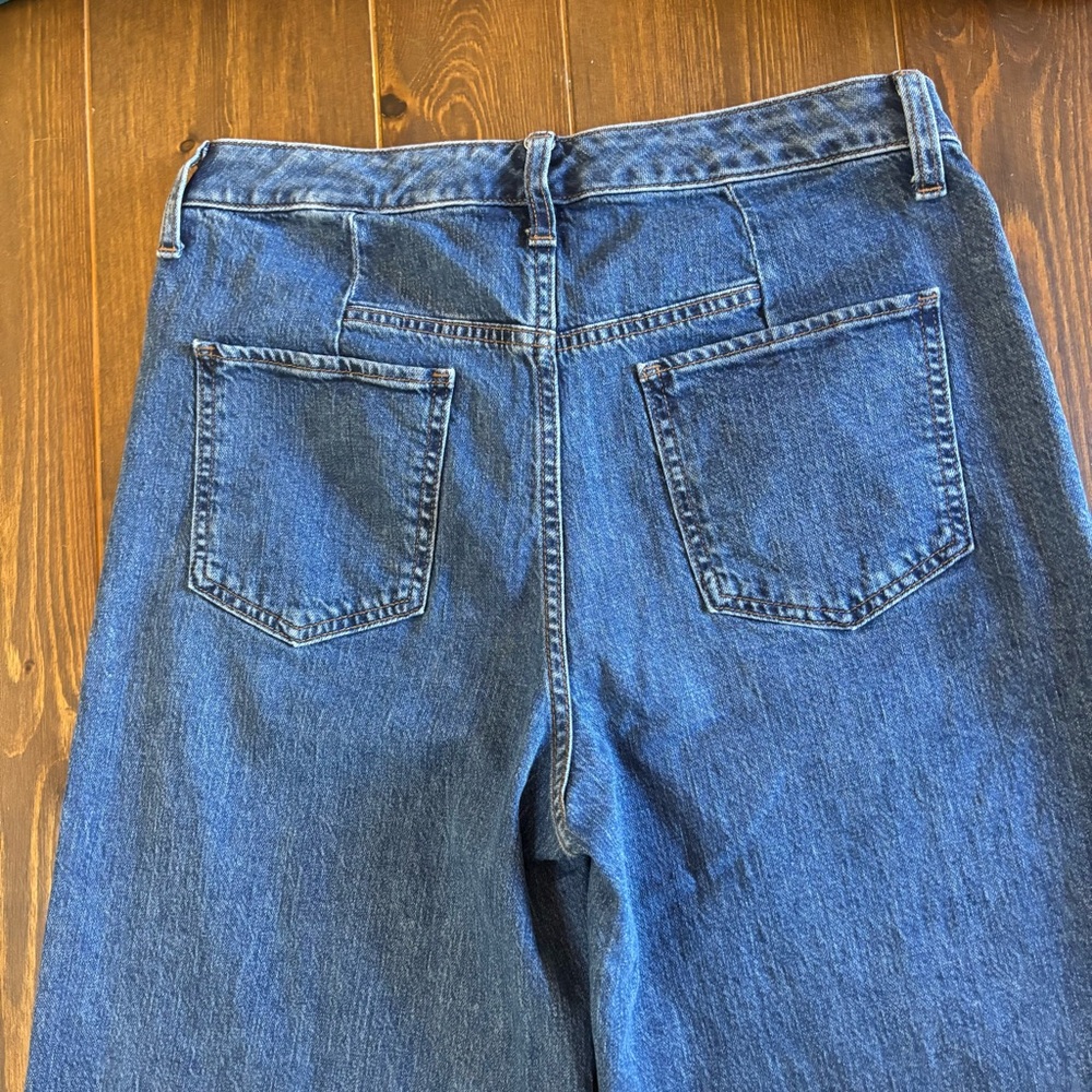 Banana Republic Wide-Leg High-Rise Jeans Size 6 Medium Wash Patch Pocket Denim - Picture 13 of 13